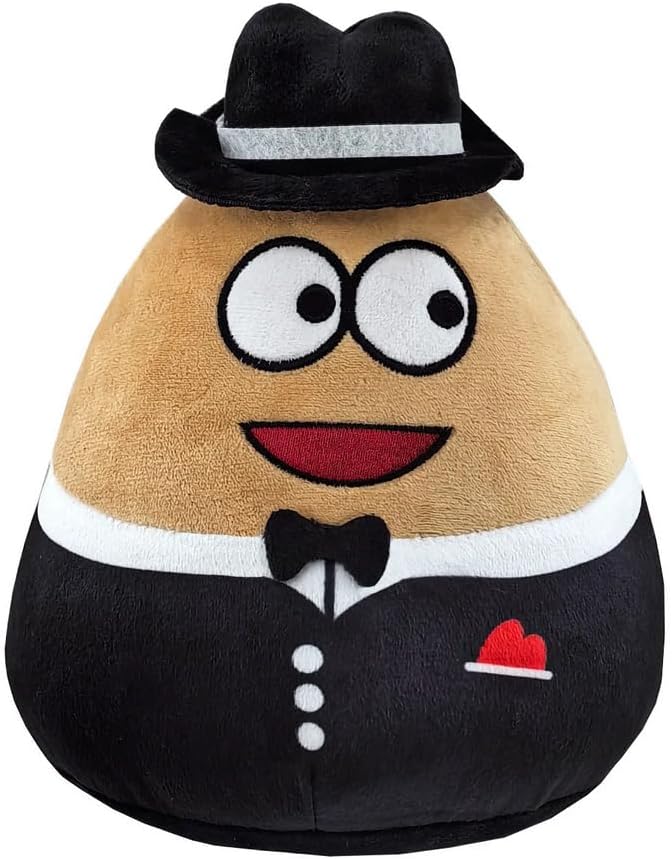 61ZtUFQcIvL._AC_SX679_.jpg Brinquedo De Pelúcia Fofo POU Alienígena, Desenho Animado Bicho de Pelúcia, Infantil Alien Pou, Boneca Pou animal de pelúcia Emote, 20cm (Pou Gravatinha Preta) - Imagem 1