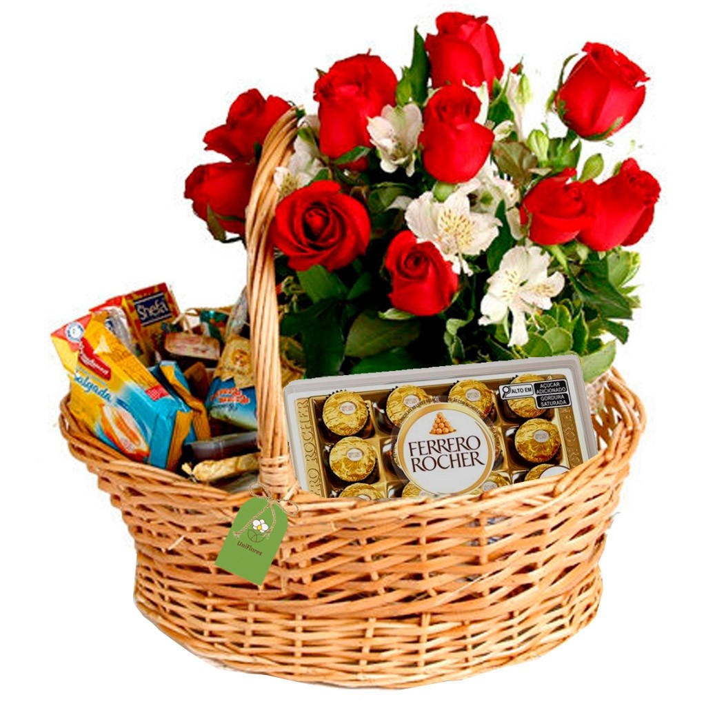 cesta-cafe-da-manha-apaixonado-com-bombons.jpg Cesta Café da Manhã Apaixonado com Bombons - Imagem 1