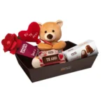 Combo Romântico com Pelúcia Urso Balão Coração Te Amo