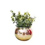 Arranjo De Flores Verdinhos No Vaso De Vidro Espelhado