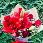 Lírio Vermelho e Rosas Vermelhas