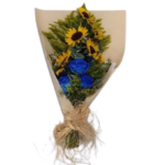 Buquê de Girassóis Rústico com Rosas