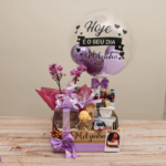 Cesta café caixote feliz aniversário