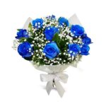 Buquê de 12 Rosas Azuis
