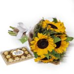 Buquê de Girassol com Ferreiro rochedo